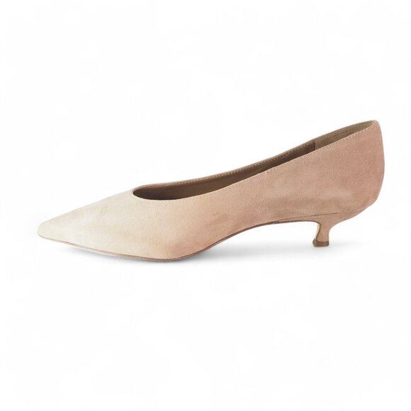 Kate Spade Dale Suede Pointed Toe Low Heel Pumps Cashmere Kid Beige Women's 8M - Picture 6 of 12